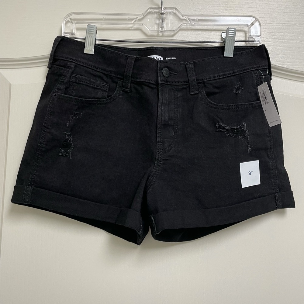 NWT Old Navy Boyfriend Black Jean Shorts